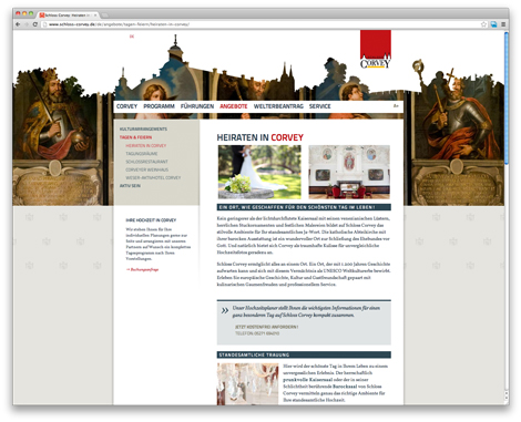 Schloss Corvey Webseite