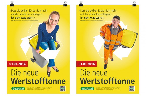 Plakate, Die neue Wertstofftonne, Umweltbetrieb Bielefeld