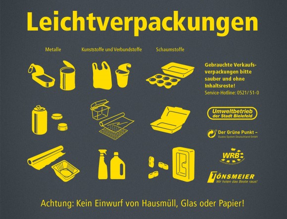 Leichtverpackungen, Die neue Wertstofftonne, Umweltbetrieb Bielefeld