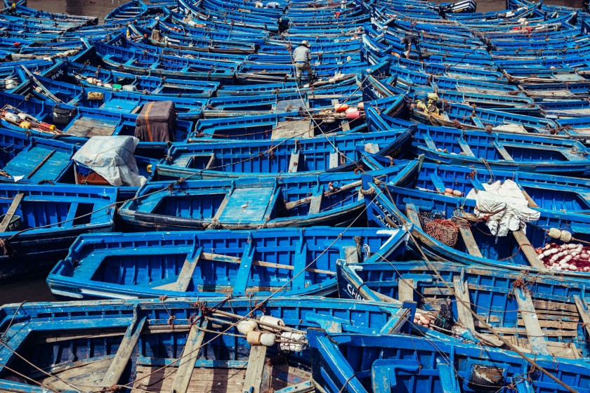 Die blauen Fischerboote in Essauira muss man gesehen haben!