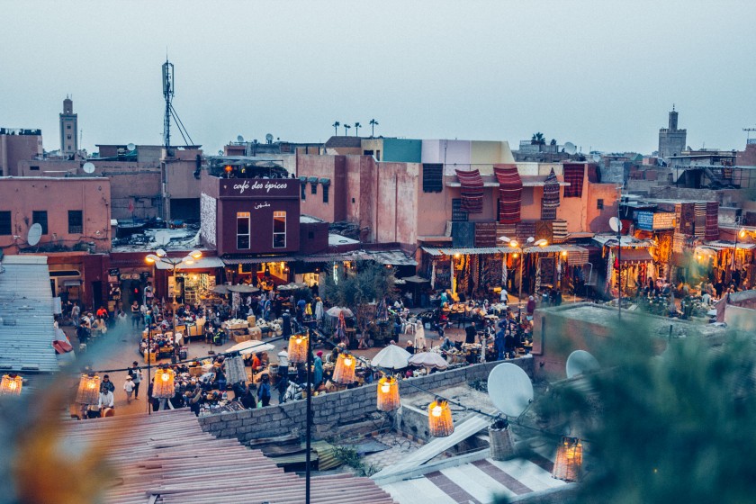 Die Aussicht auf den Gewürzmarkt von dem Restaurant Nomad.